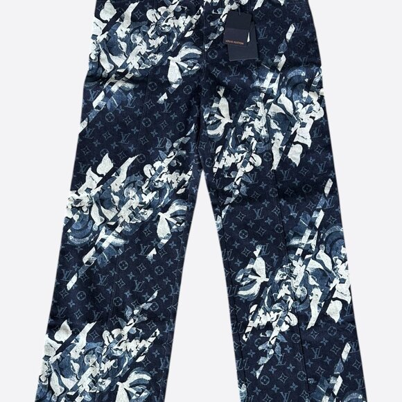Louis Vuitton Blue Floral Monogram Jeans - Picture 1 of 8